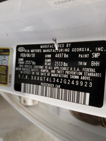 2018 Kia Optima Lx VIN: 5XXGT4L34JG249923 Lot: 54172254