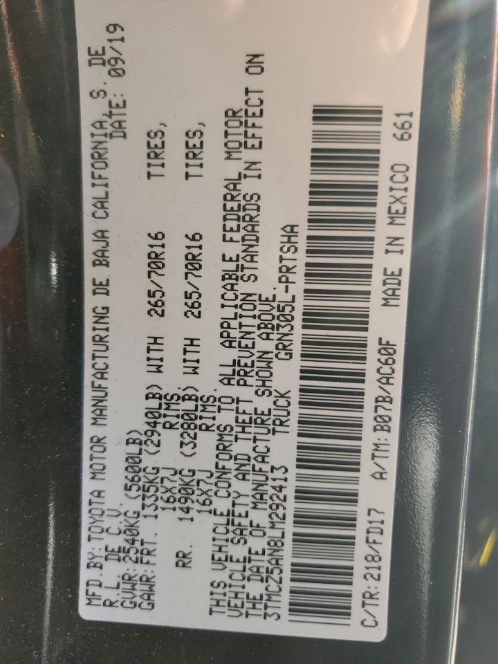 3TMCZ5AN8LM292413 TOYOTA TACOMA 2020