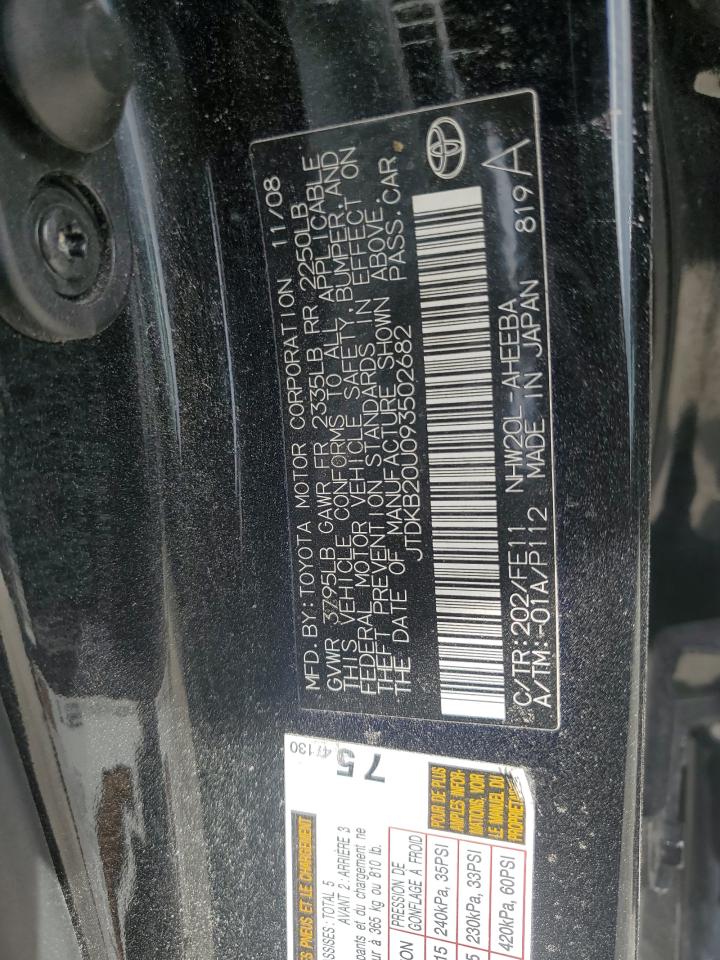 JTDKB20U093502682 2009 Toyota Prius