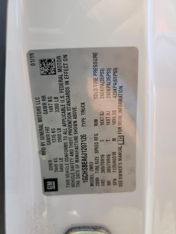 1GCHSBEA6J1207126 2018 Chevrolet Colorado