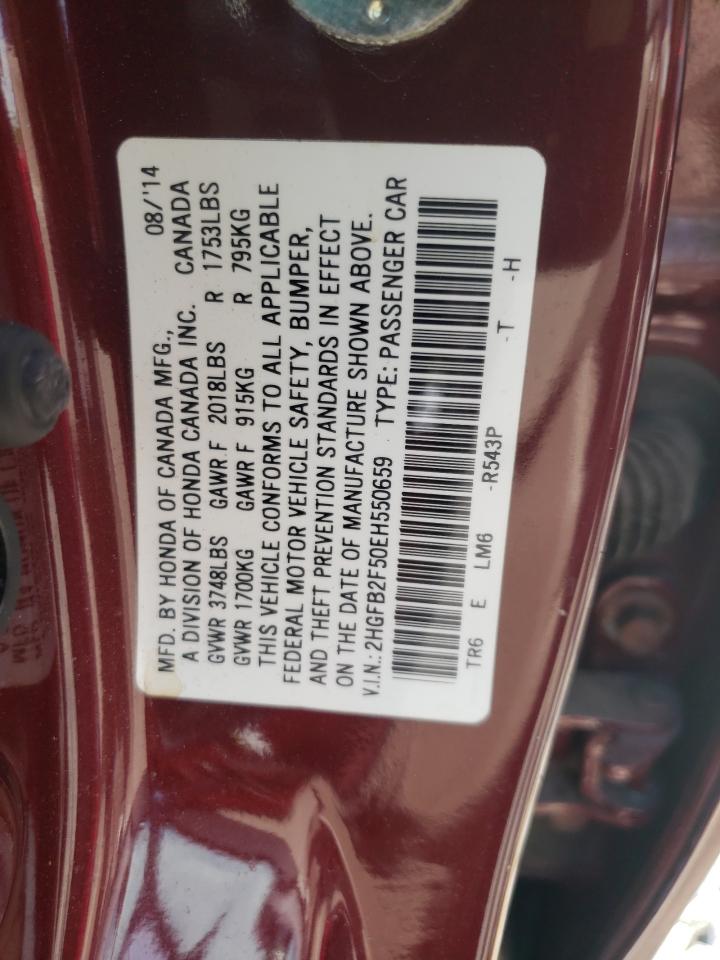 2HGFB2F50EH550659 2014 Honda Civic Lx