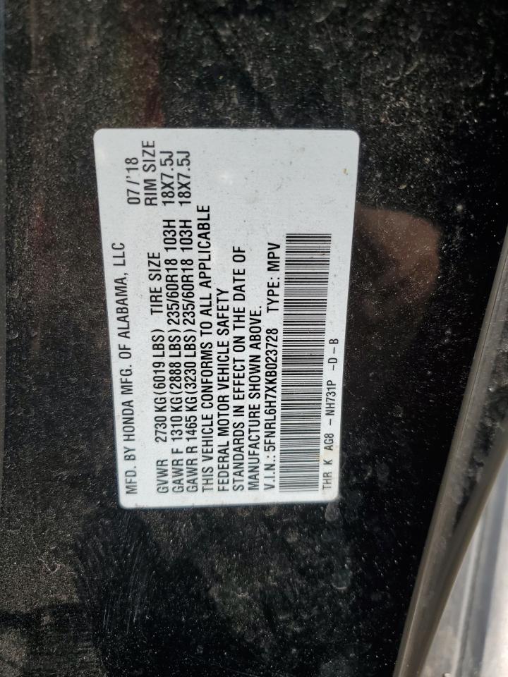 5FNRL6H7XKB023728 HONDA All Models 2019