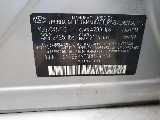 2011 Hyundai Sonata Gls VIN: 5NPEB4AC0BH166301 Lot: 53780044