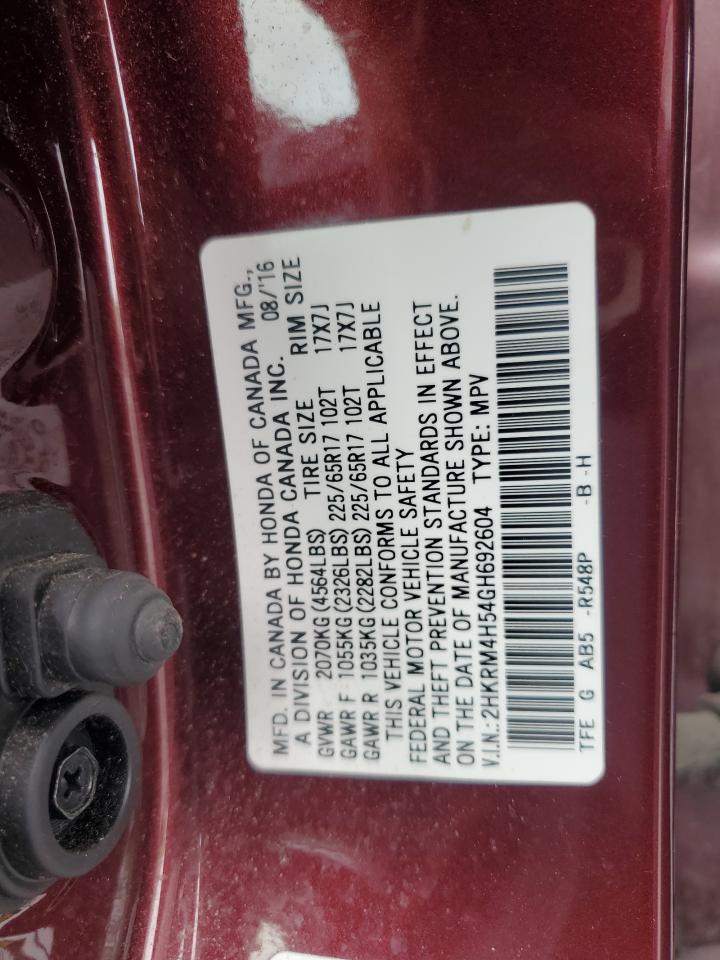 2HKRM4H54GH692604 2016 Honda Cr-V Ex