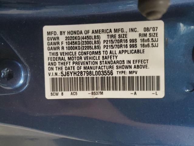 2008 Honda Element Ex VIN: 5J6YH28798L003556 Lot: 55682634