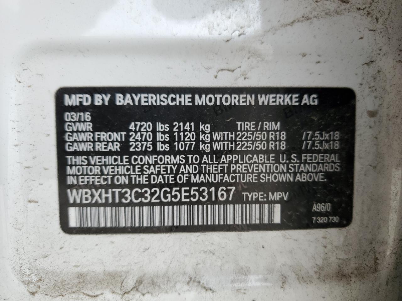 WBXHT3C32G5E53167 2016 BMW X1 xDrive28I