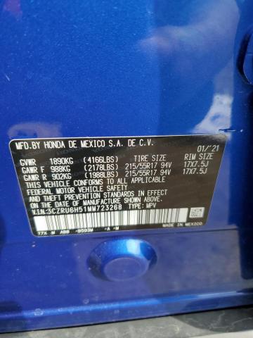 2021 Honda Hr-V Ex VIN: 3CZRU6H51MM723268 Lot: 54778794