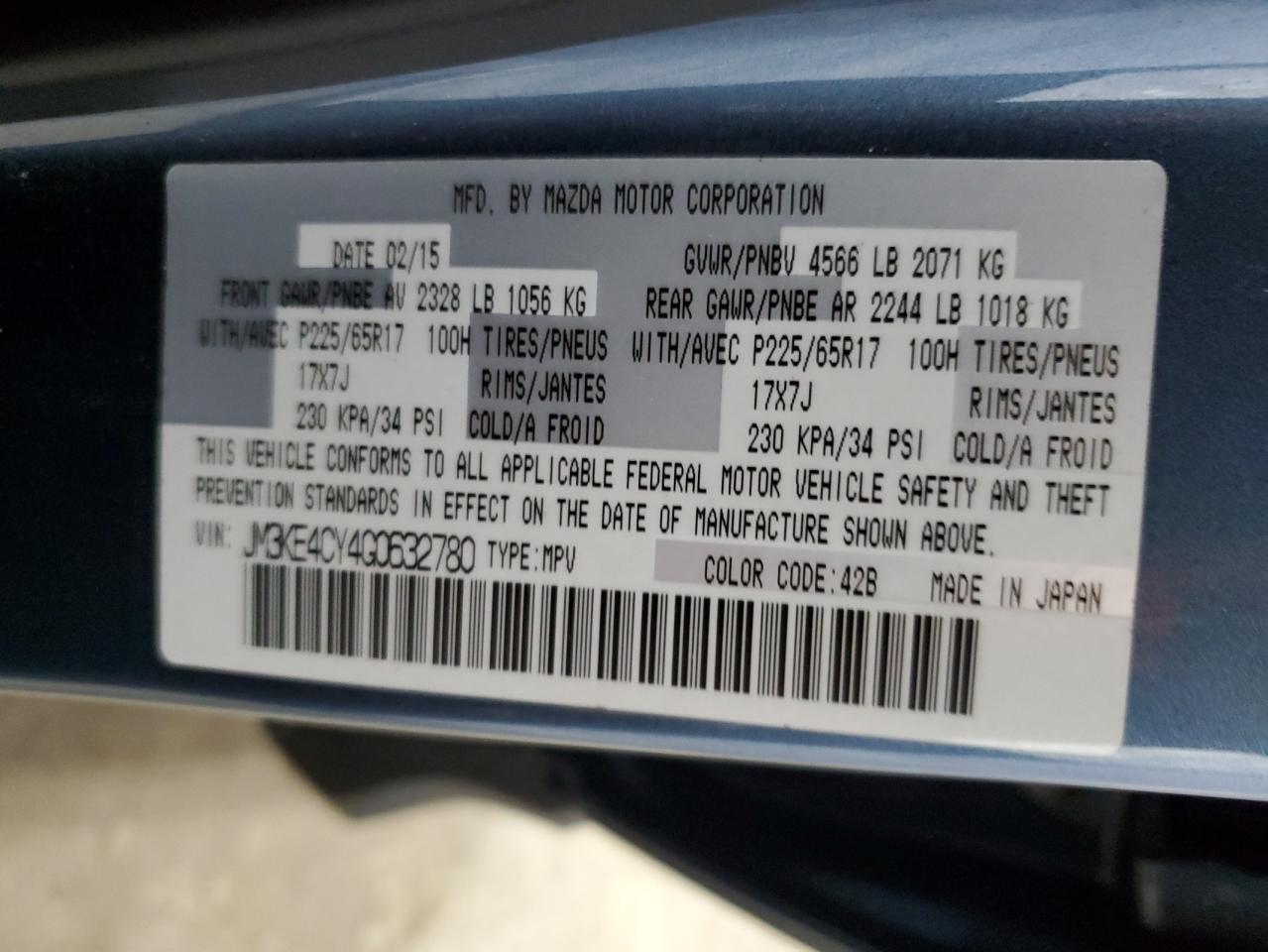 JM3KE4CY4G0632780 2016 Mazda Cx-5 Touring