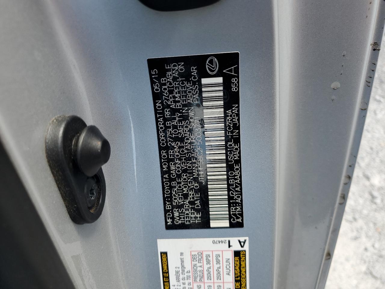 JTHHP5BC2F5003771 2015 Lexus Rc-F