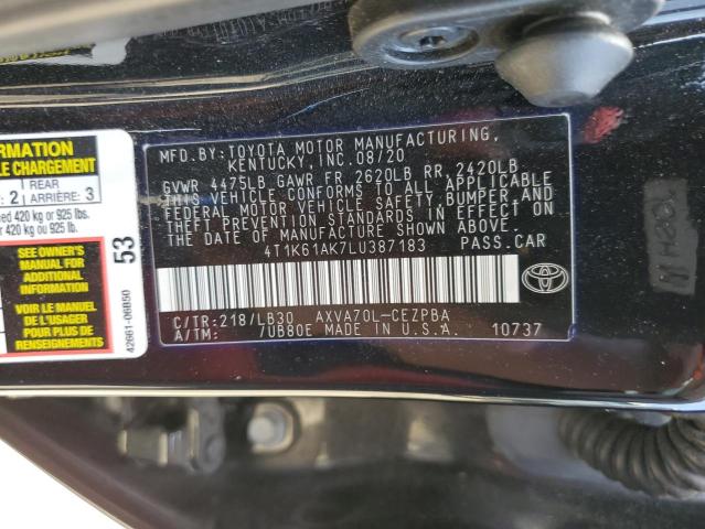 4T1K61AK7LU387183 Toyota Camry XSE 12