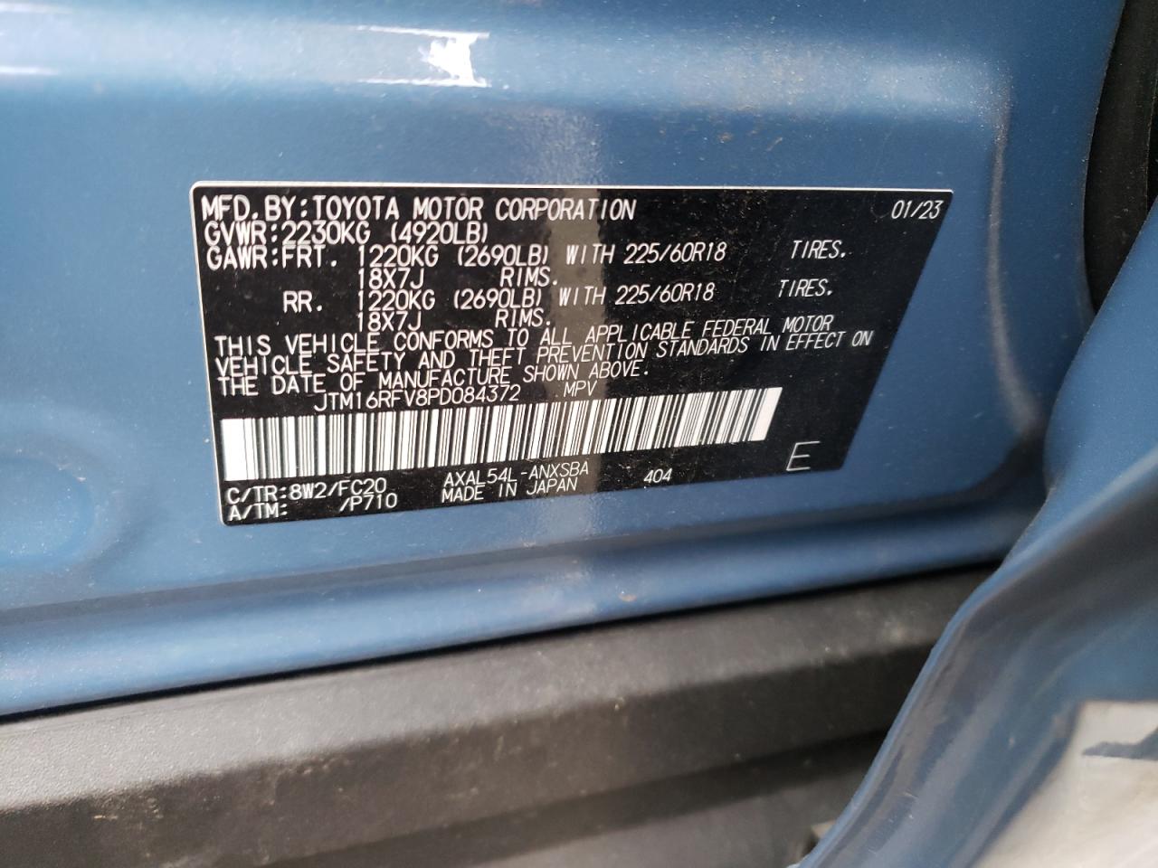 JTM16RFV8PD084372 TOYOTA RAV4 2023