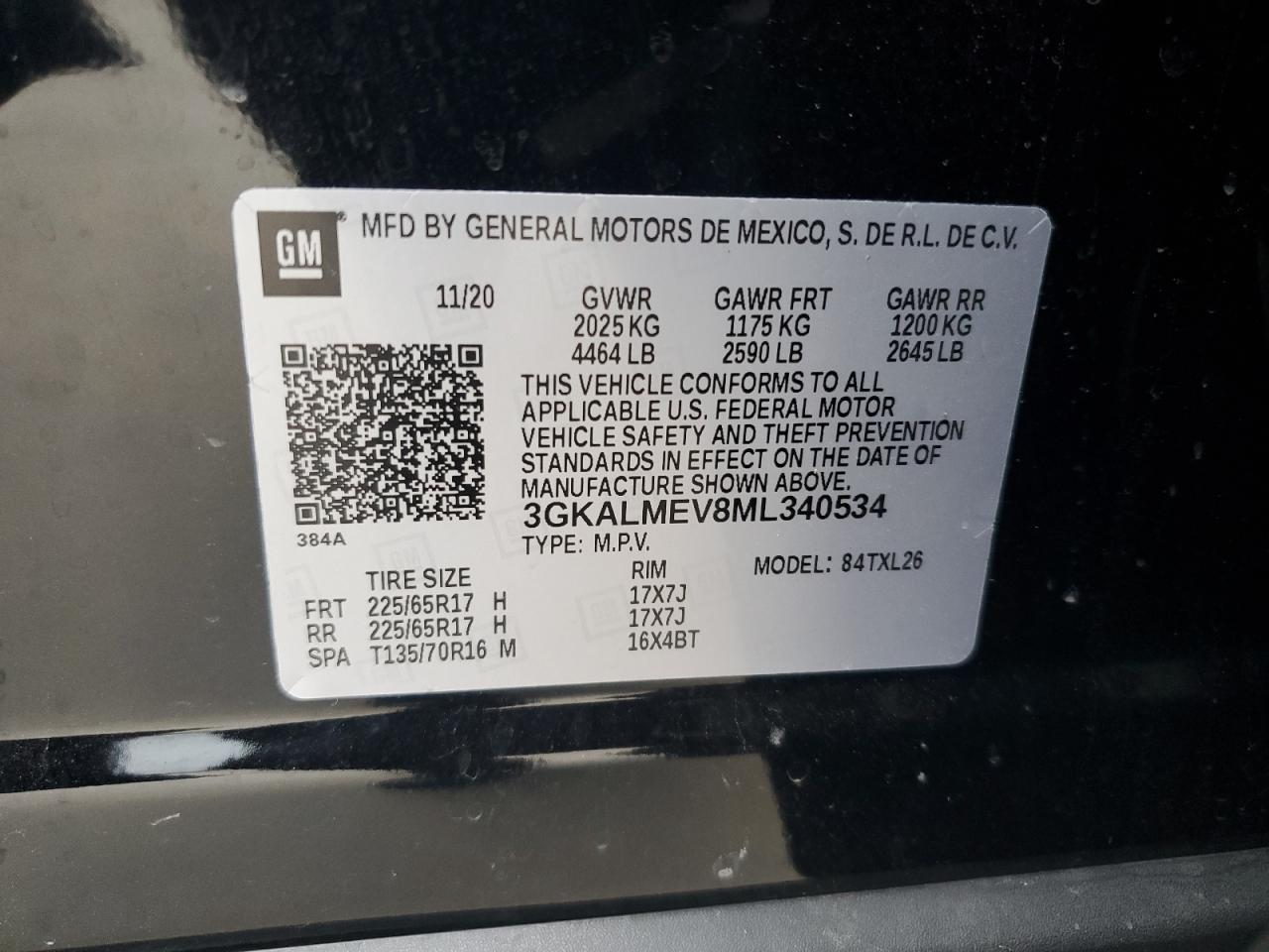 2021 GMC Terrain Sle vin: 3GKALMEV8ML340534