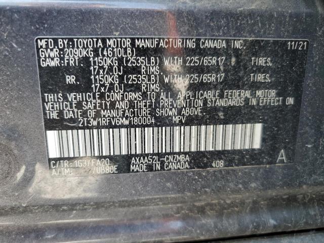 2021 TOYOTA RAV4 XLE - 2T3W1RFV6MW180004