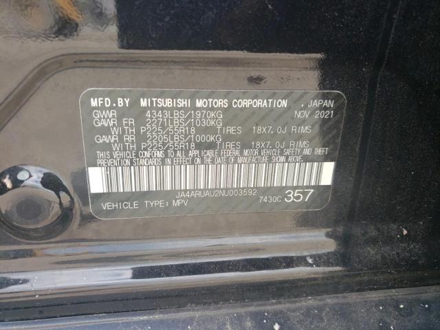 2022 MITSUBISHI OUTLANDER - JA4ARUAU2NU003592