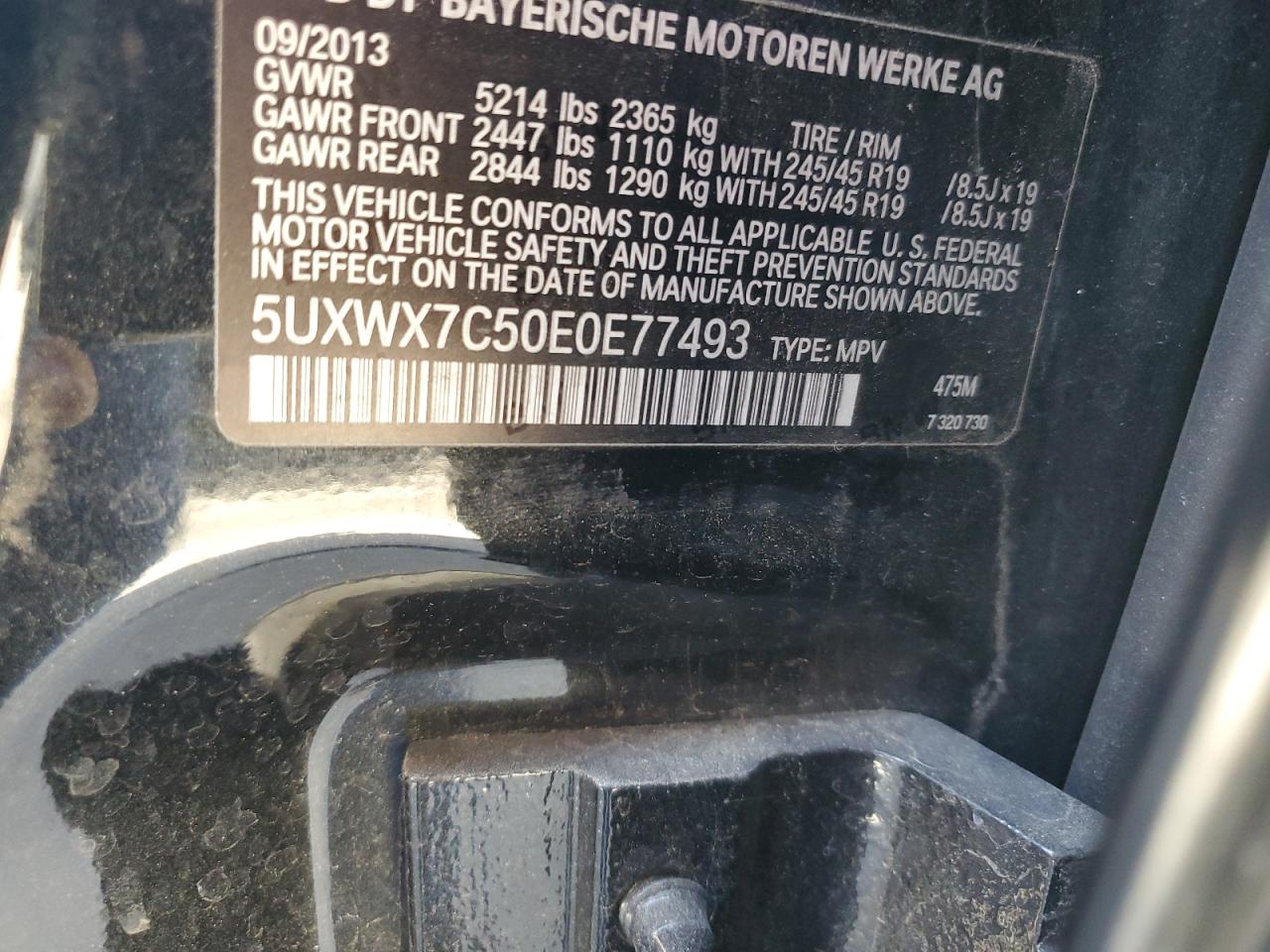 5UXWX7C50E0E77493 2014 BMW X3 xDrive35I