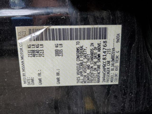 2012 Nissan Maxima S VIN: 1N4AA5AP6CC814768 Lot: 53533724