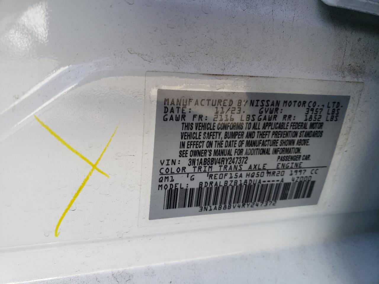 3N1AB8BV4RY247372 NISSAN SENTRA 2024