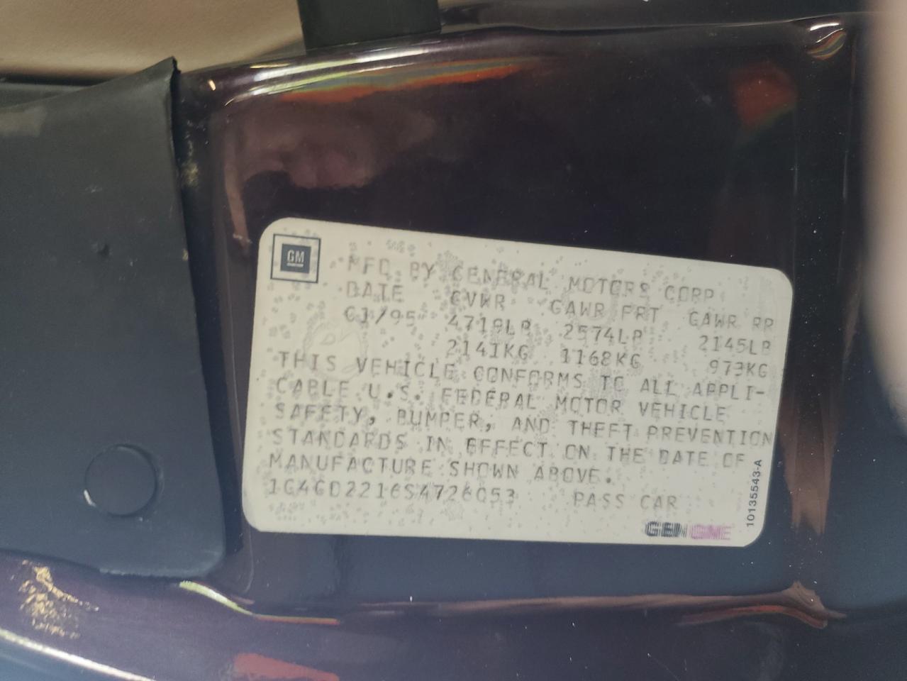 1G4GD2216S4726053 1995 Buick Riviera