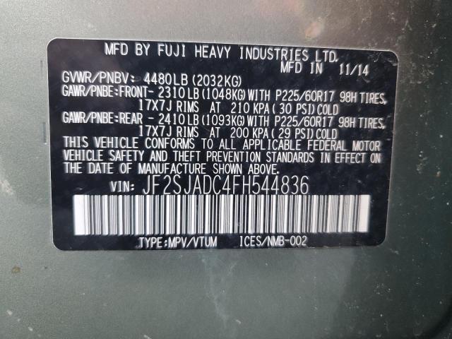 2015 Subaru Forester 2.5I Premium VIN: JF2SJADC4FH544836 Lot: 54926704