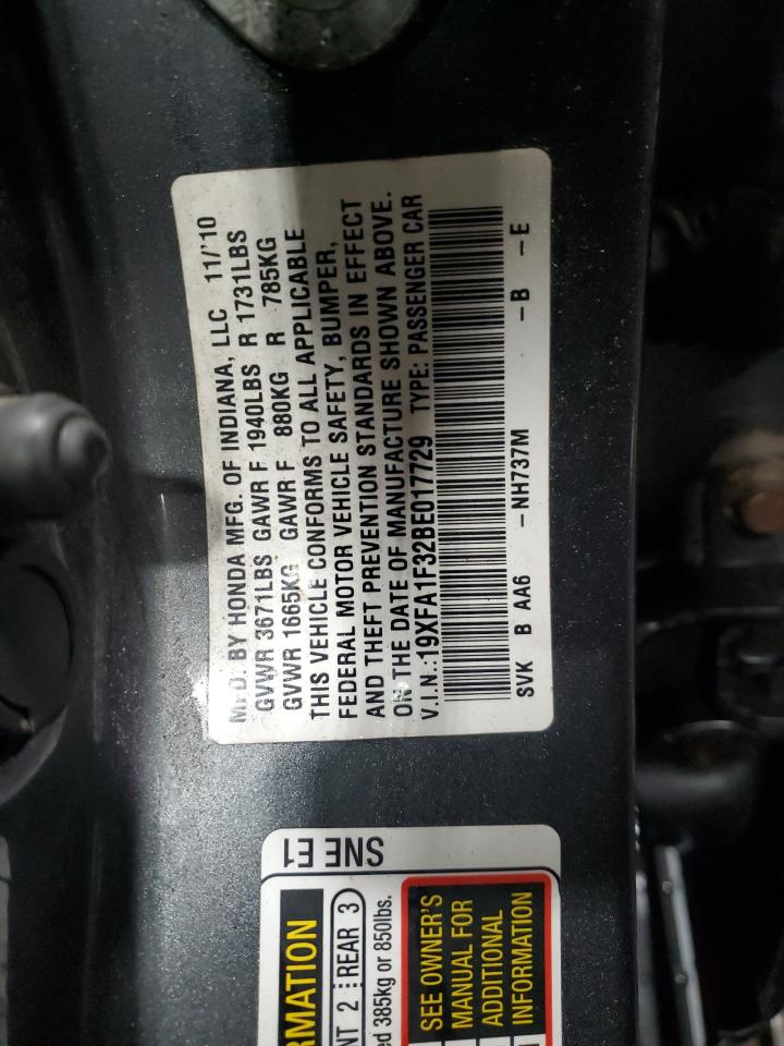 19XFA1F32BE017729 2011 Honda Civic Vp