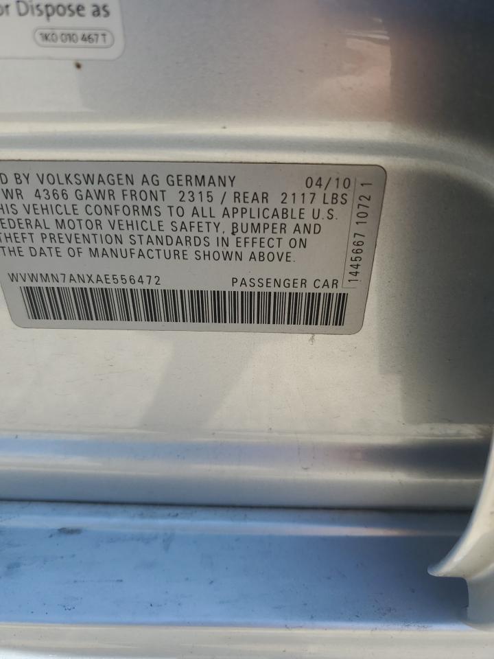 WVWMN7ANXAE556472 2010 Volkswagen Cc Sport