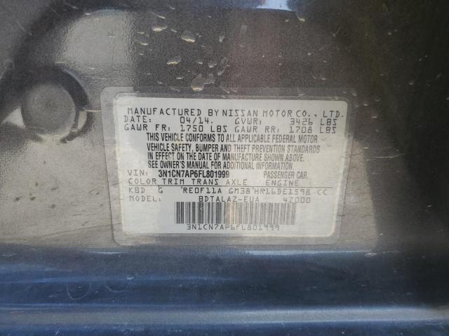 2015 Nissan Versa S VIN: 3N1CN7AP6FL801999 Lot: 55970404