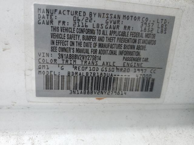 2022 Nissan Sentra S VIN: 3N1AB8BV2NY279814 Lot: 55489774