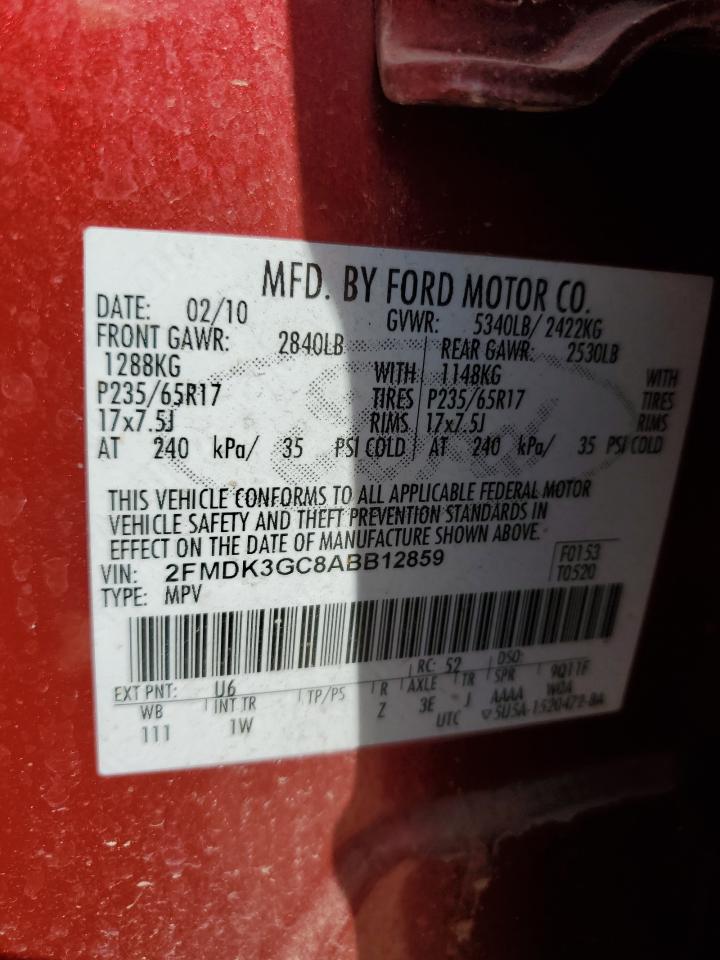 2FMDK3GC8ABB12859 2010 Ford Edge Se