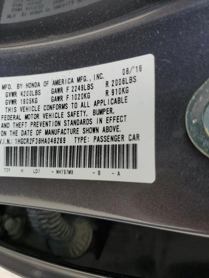 1HGCR2F38HA048269 HONDA ACCORD 2017