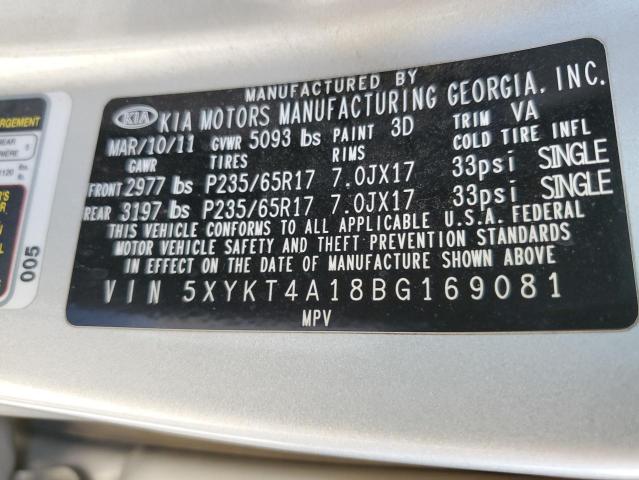 2011 Kia Sorento Base VIN: 5XYKT4A18BG169081 Lot: 56884844