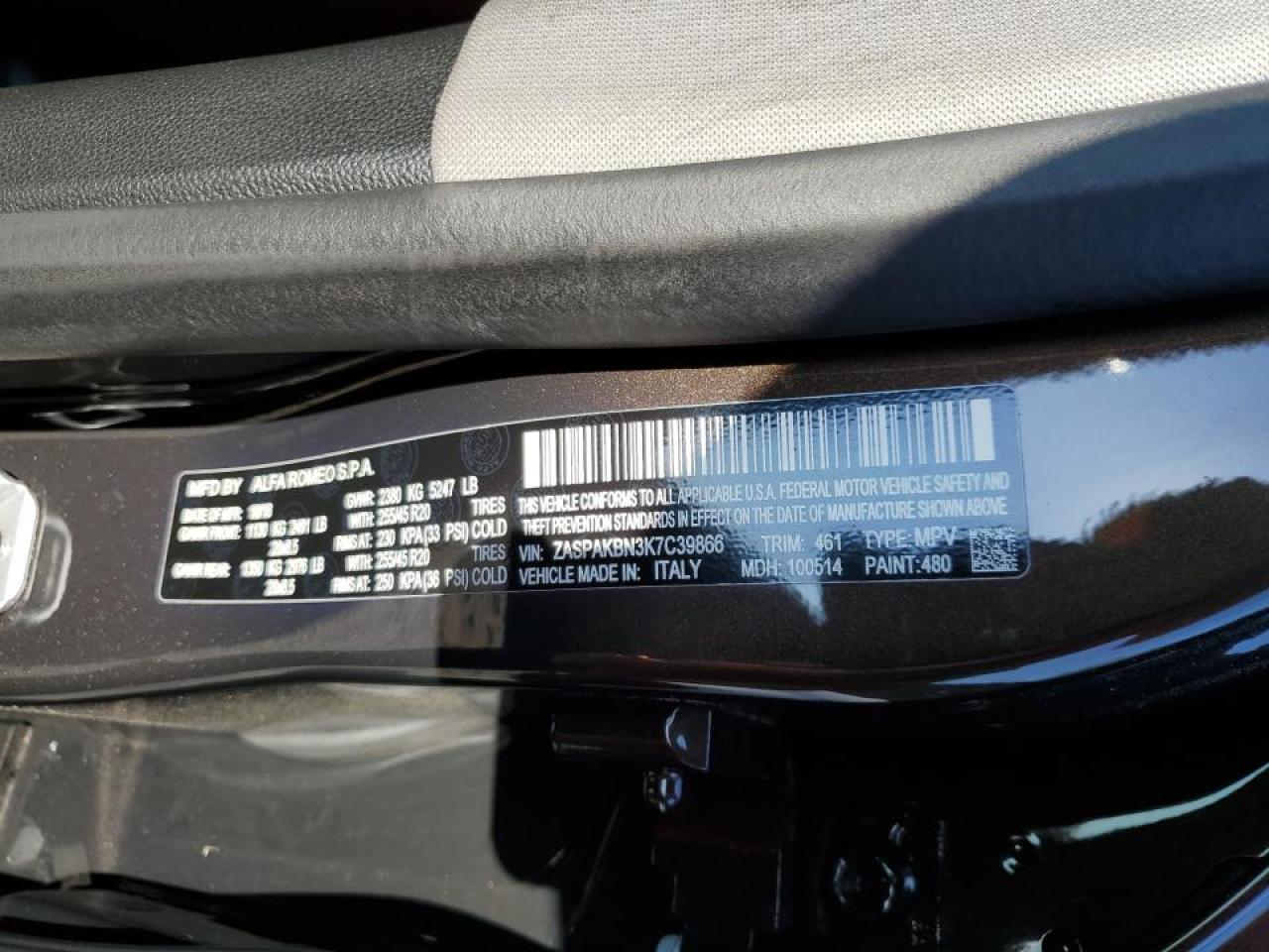 ZASPAKBN3K7C39866 2019 Alfa Romeo Stelvio Ti