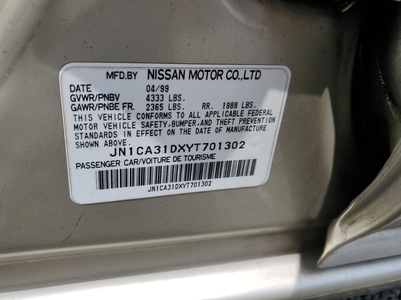 JN1CA31DXYT701302 2000 Nissan Maxima Gle