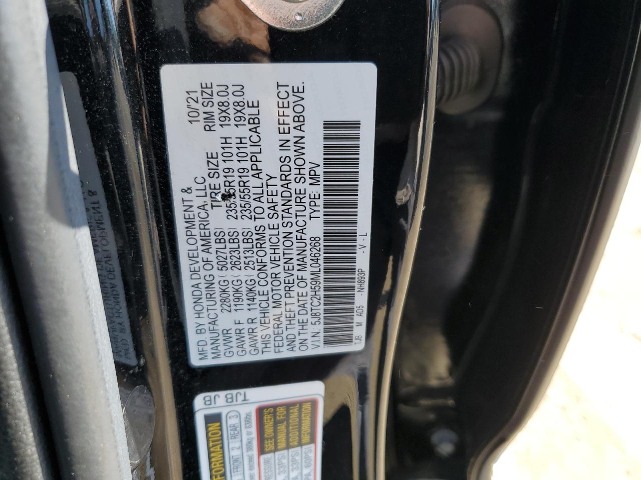 5J8TC2H59ML046268 2021 Acura Rdx Technology