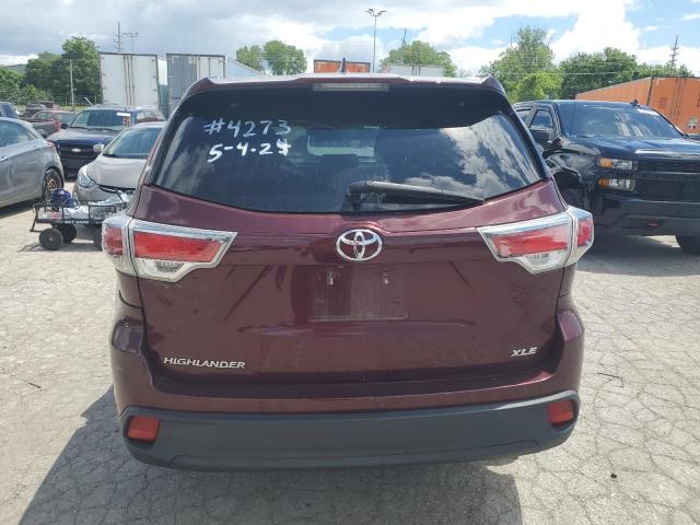 VIN 5TDKKRFH9FS084734 2015 Toyota Highlander, Xle no.6