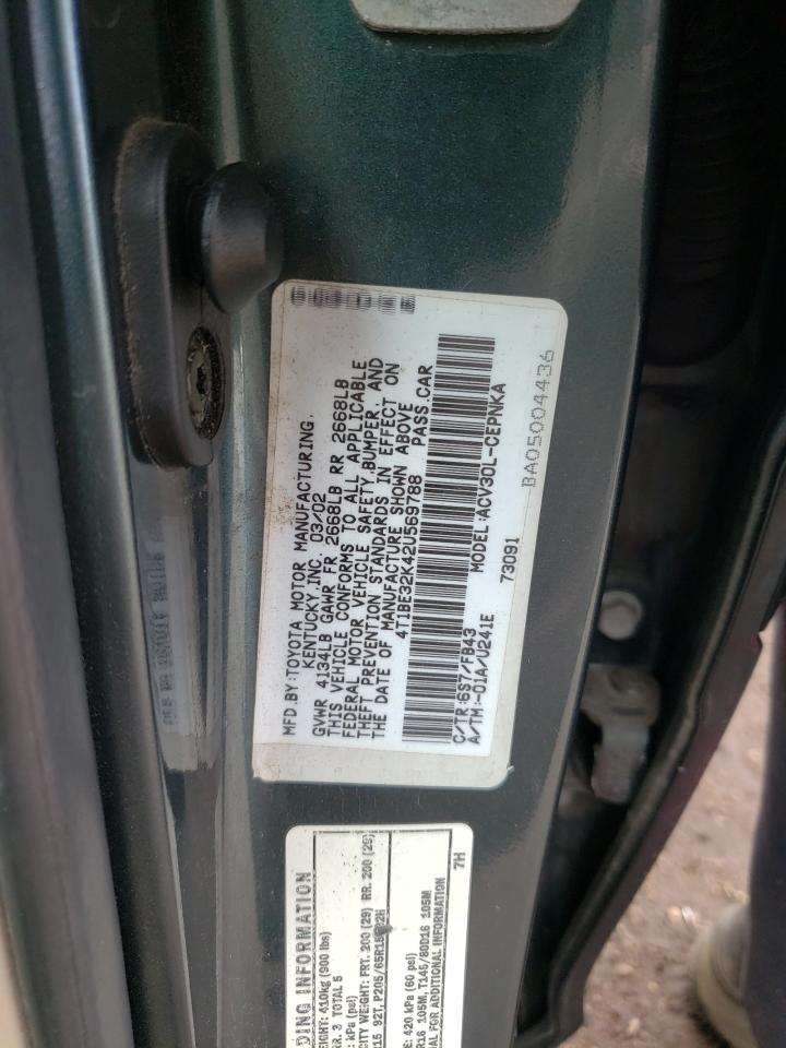 4T1BE32K42U569788 2002 Toyota Camry Le