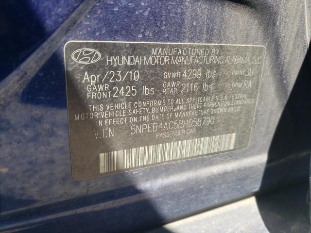 2011 Hyundai Sonata Gls VIN: 5NPEB4AC5BH058790 Lot: 55036014