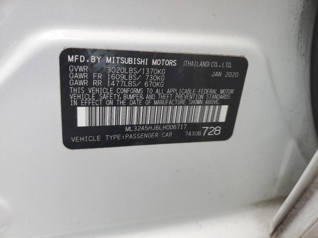 2020 Mitsubishi Mirage Le VIN: ML32A5HJ6LH006717 Lot: 56230254