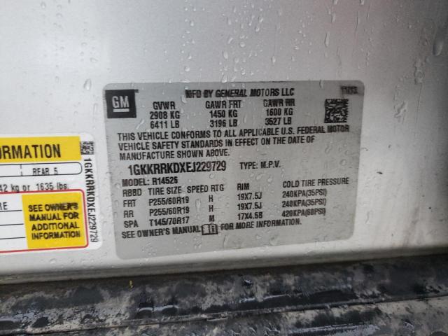 2014 GMC Acadia Slt-1 VIN: 1GKKRRKDXEJ229729 Lot: 53458534