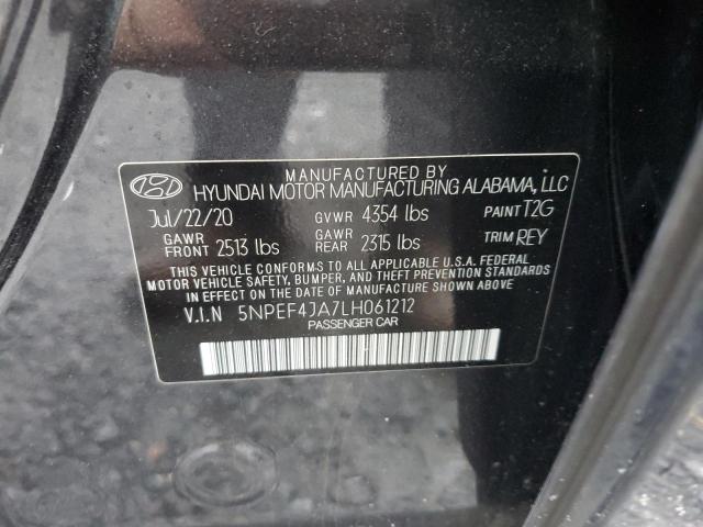 2020 Hyundai Sonata Sel VIN: 5NPEF4JA7LH061212 Lot: 53615364