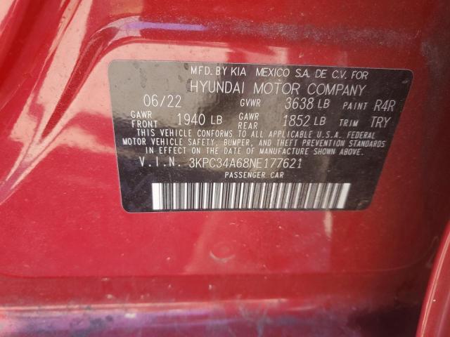 2022 Hyundai Accent Limited VIN: 3KPC34A68NE177621 Lot: 53600394