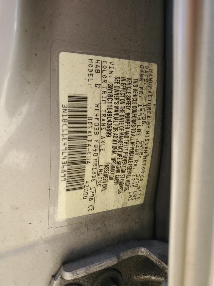 3N1BC11E49L436899 2009 Nissan Versa S