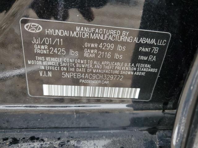 2012 Hyundai Sonata Gls VIN: 5NPEB4AC9CH329772 Lot: 56943354