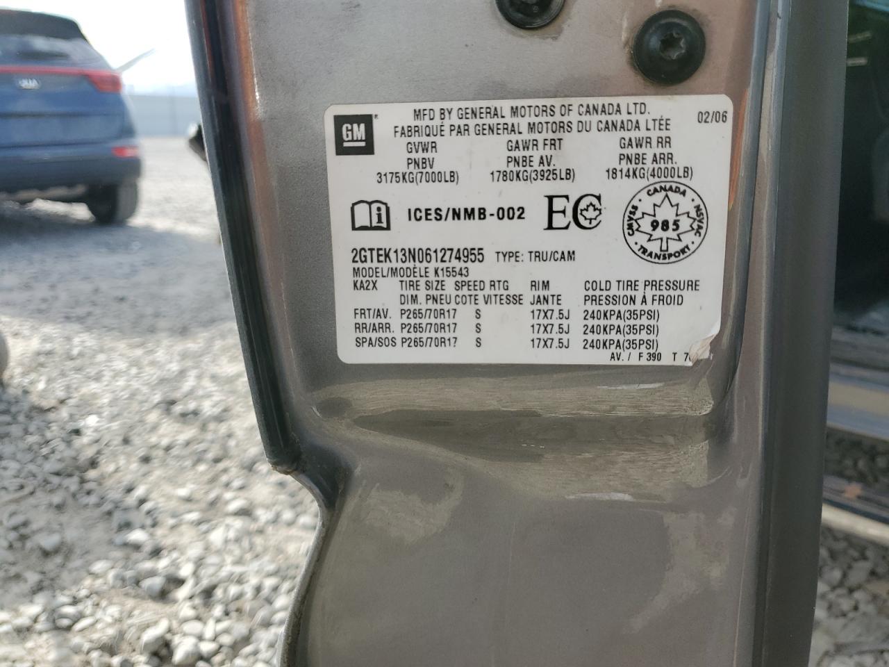 2GTEK13N061274955 2006 GMC New Sierra K1500