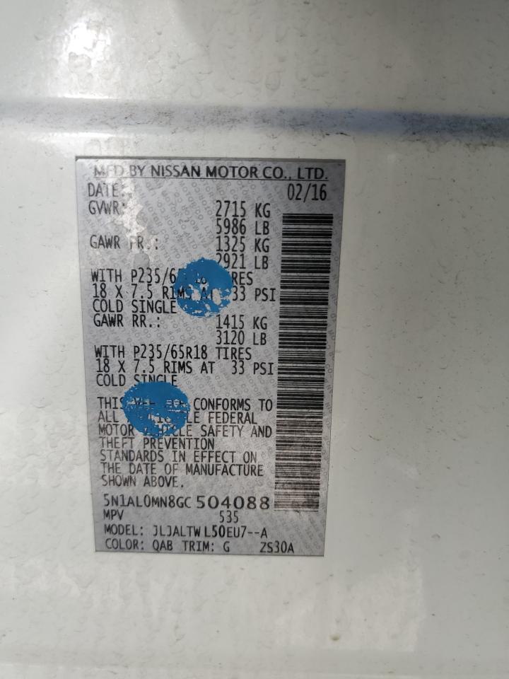 5N1AL0MN8GC504088 2016 Infiniti Qx60