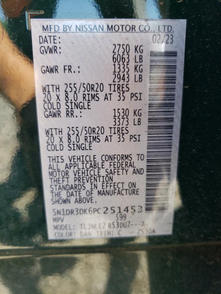 5N1DR3DK6PC251453 NISSAN PATHFINDER 2023