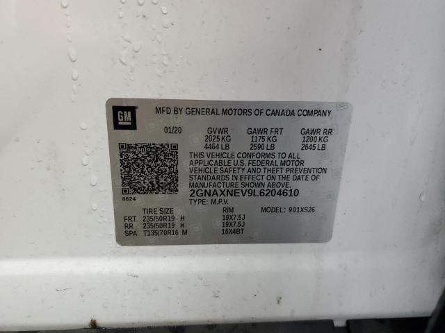 2020 Chevrolet Equinox Premier VIN: 2GNAXNEV9L6204610 Lot: 53834934