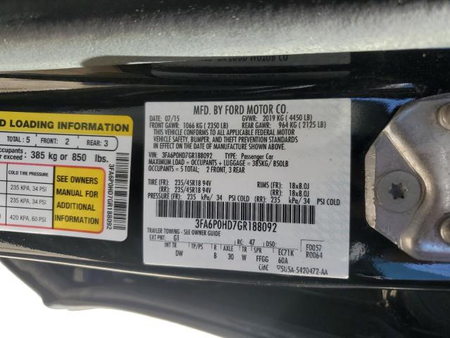 VIN 3FA6P0HD7GR188092 2016 Ford Fusion, SE no.12