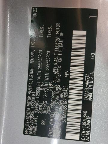 2024 TOYOTA GRAND HIGH - 5TDAAAB51RS020431