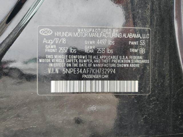 2019 Hyundai Sonata Limited VIN: 5NPE34AF7KH732994 Lot: 55537714