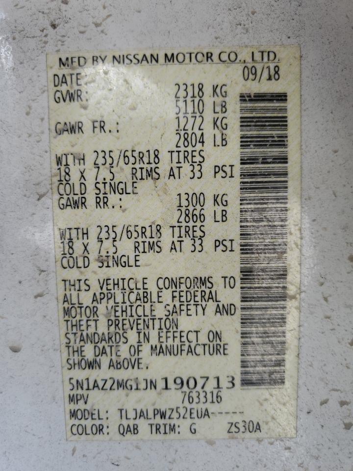 5N1AZ2MG1JN190713 2018 Nissan Murano S